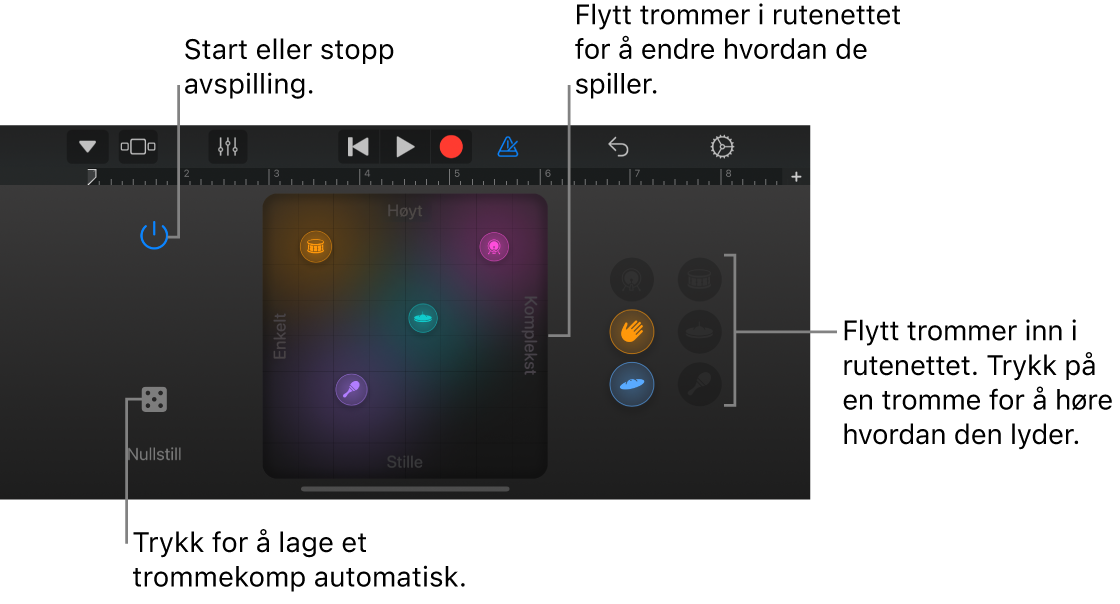 Touch-instrumentet Smart Drums