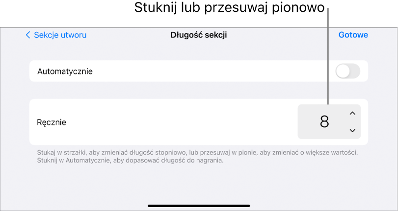 Narzędzia zmiany długości sekcji utworu