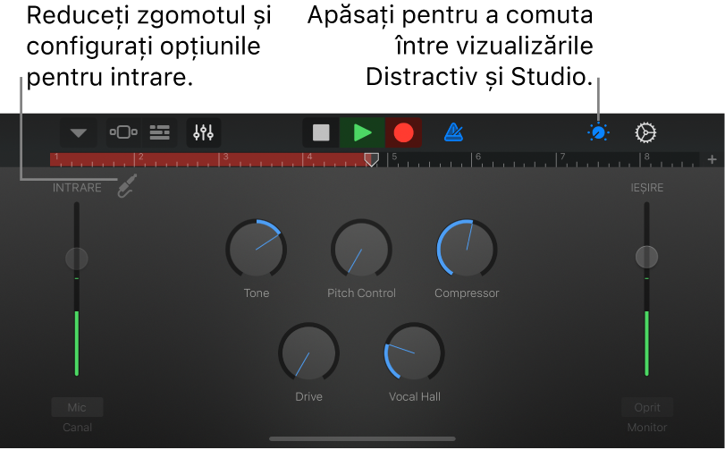 Vizualizarea Studio Recorder audio