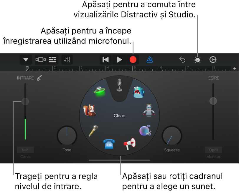 Instrumentul tactil Recorder audio