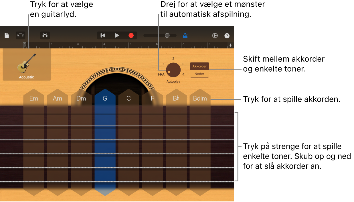 Touch-instrumentet Guitar