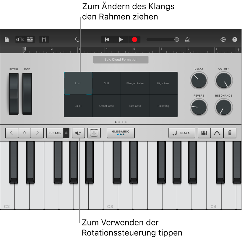 Touch-Instrument „Keyboard“