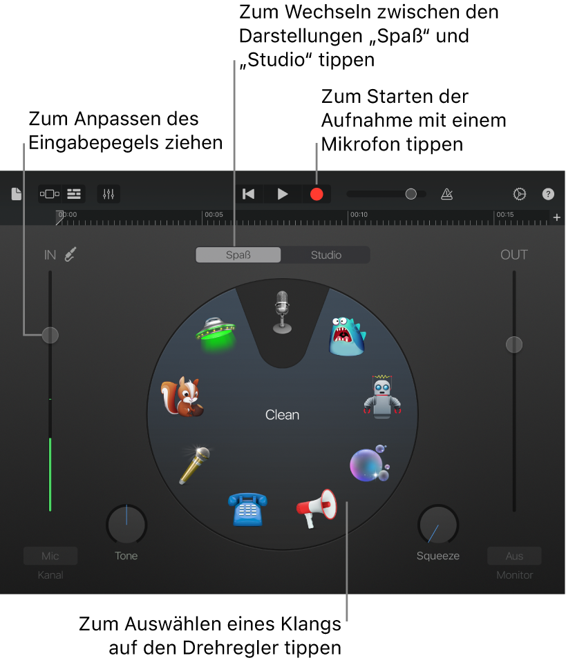 Touch-Instrument Audio-Recorder