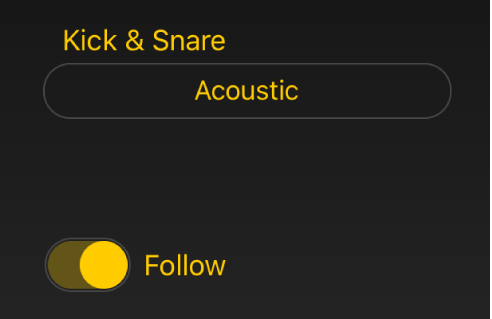 Figure. Drummer Follow switch and menu.