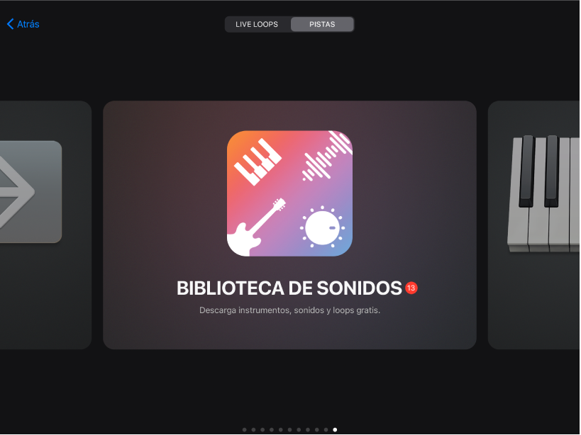 Biblioteca de sonidos en el explorador de sonidos