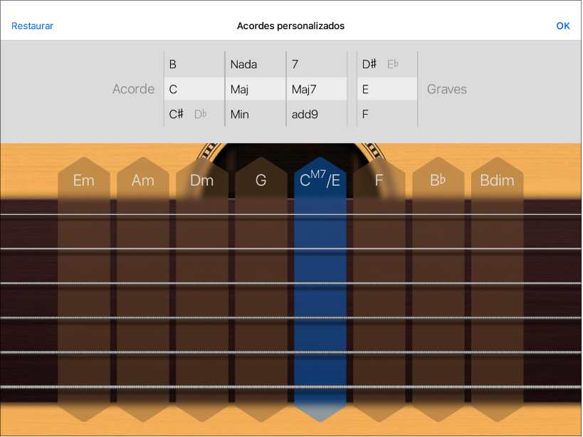 Ruedas de control de acordes personalizados