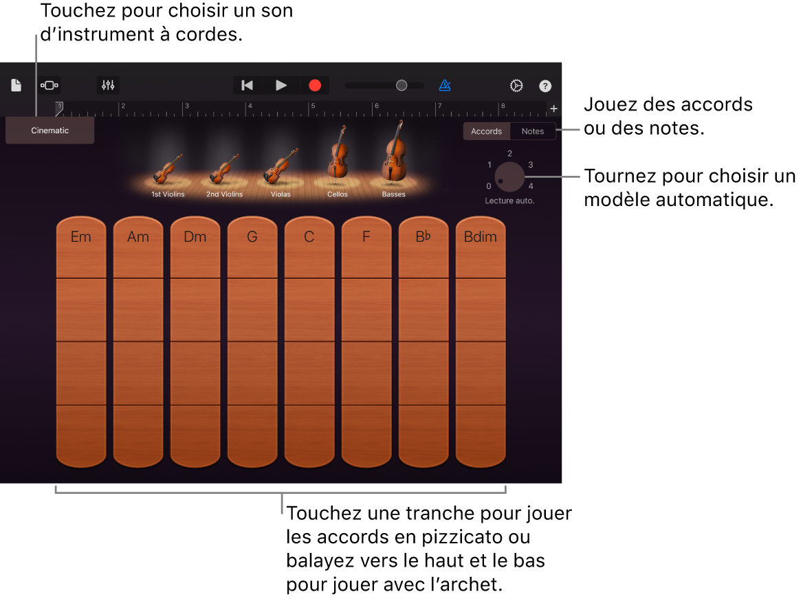 Instrument tactile cordes