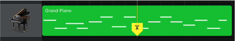 Séquence avec le marqueur de scission glissé vers le bas