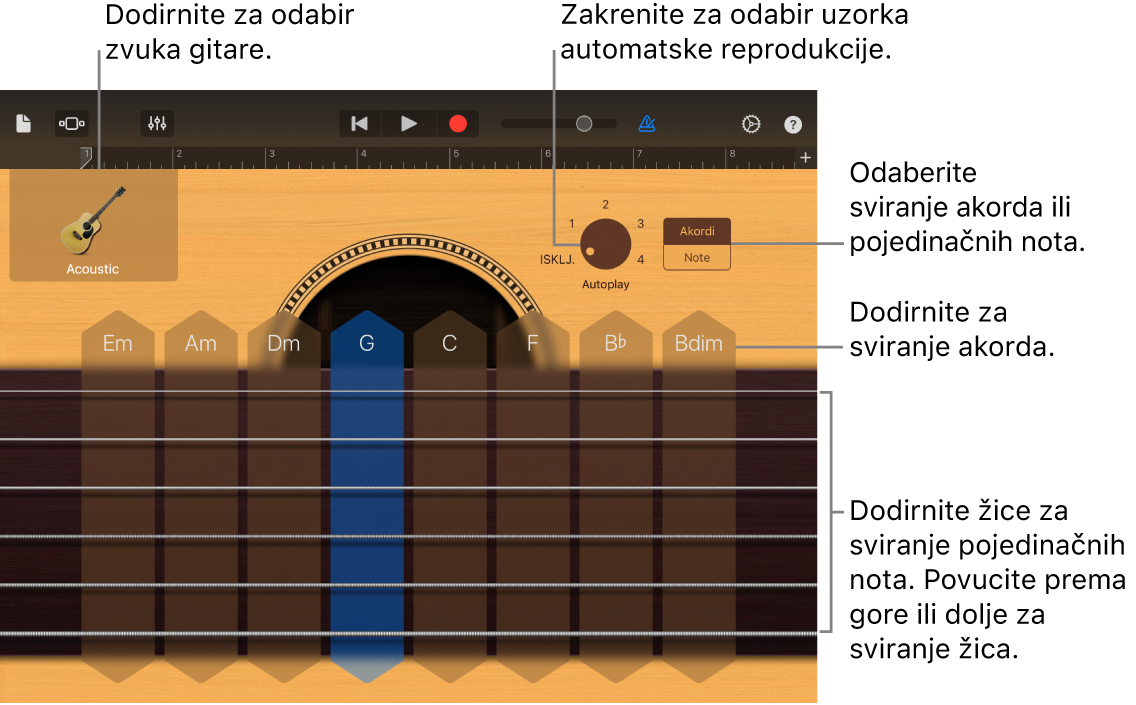 Dodirni instrument Gitara