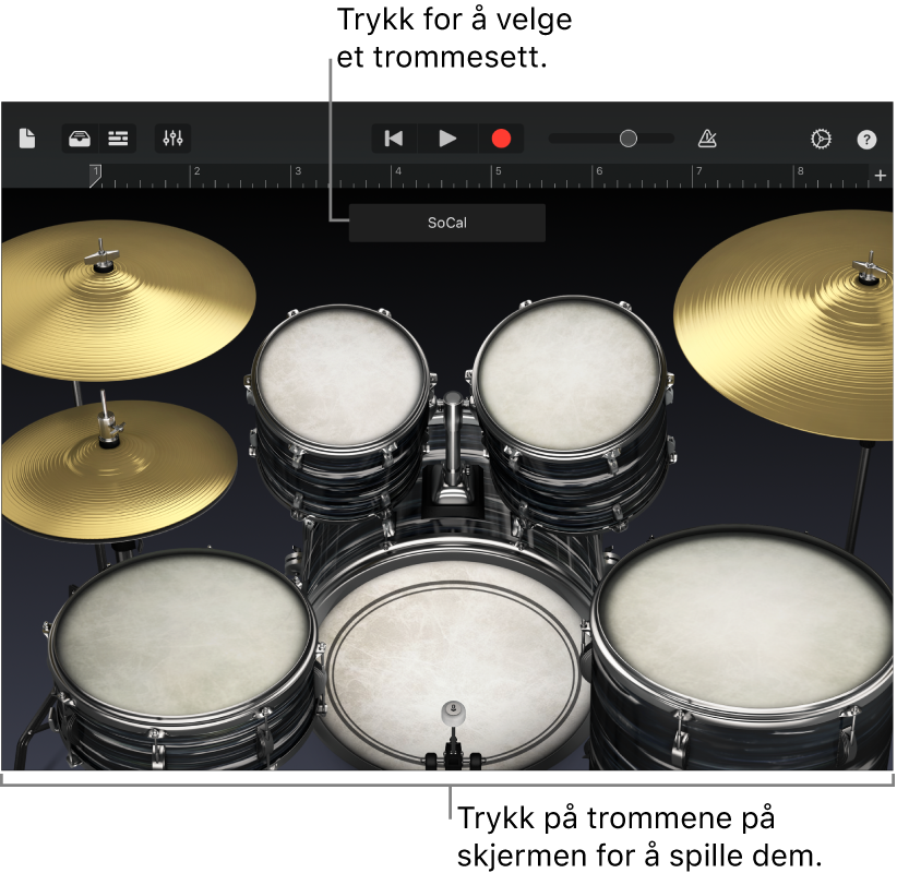 Touch-instrumentet Drummer