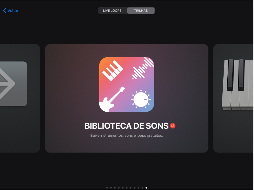 Biblioteca de Sons no navegador Som