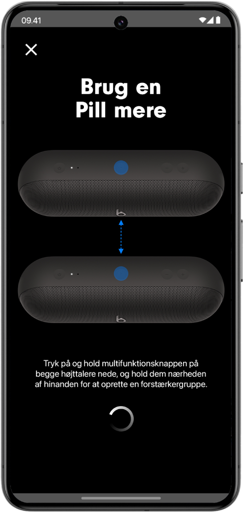Skærmen “Brug en Pill mere” i Beats-appen.