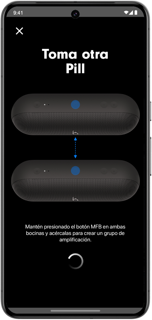 La pantalla Toma otra Pill de la app Beats.