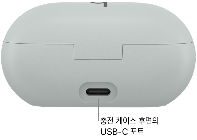 Beats Solo Buds 충전 케이스 후면의 USB-C 충전 포트.