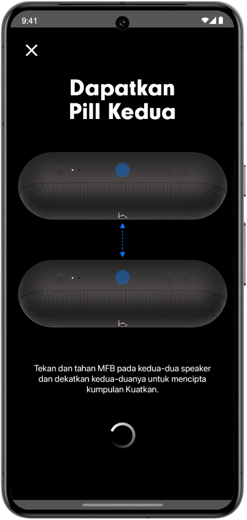 Skrin “Ambil Pill Kedua” app Beats.