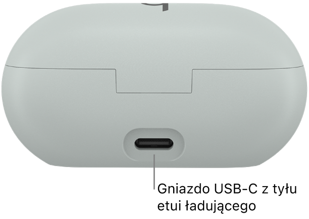 Gniazdo ładowania USB‑C z tyłu etui ładującego Beats Solo Buds.