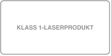 Klass 1-laserproduktmärkning.