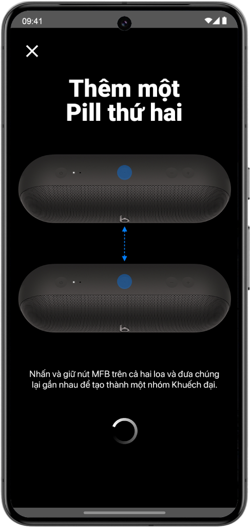 Màn hình “Chọn một Pill thứ hai” của ứng dụng Beats.