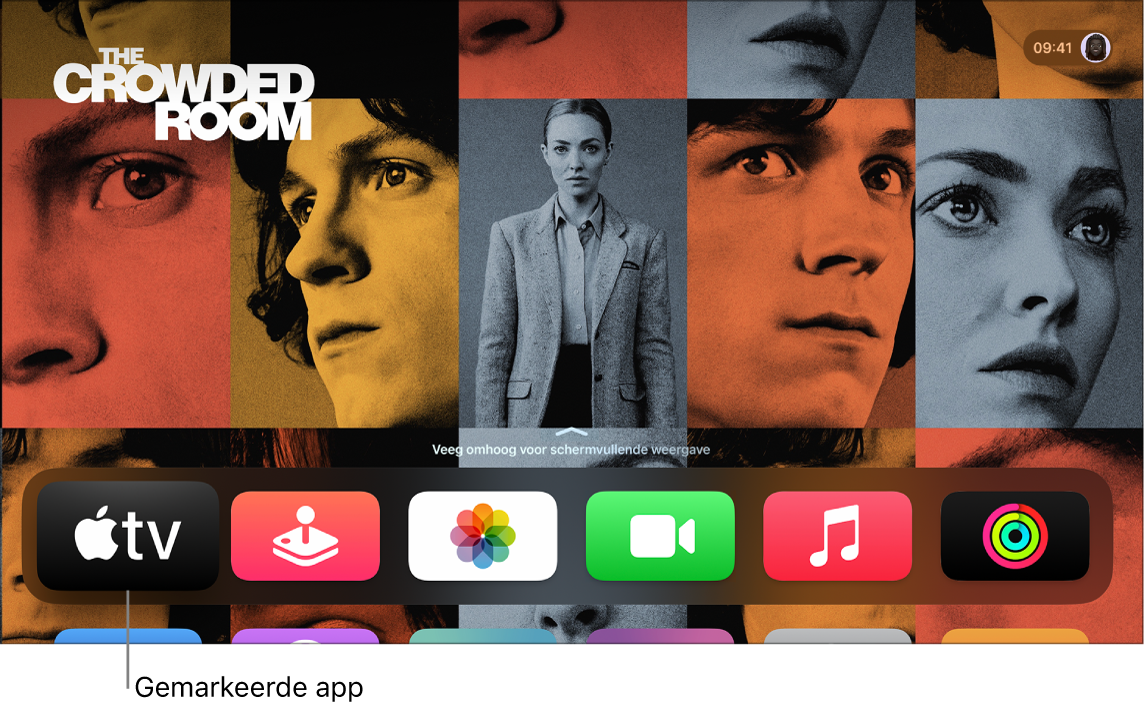 Beginscherm van Apple TV