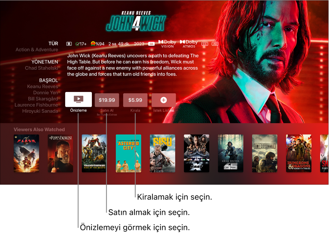 Film bilgisi ekranı