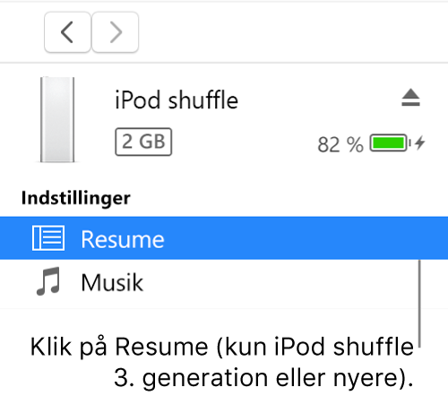 Enhedsvinduet med Resume valgt i indholdsoversigten.