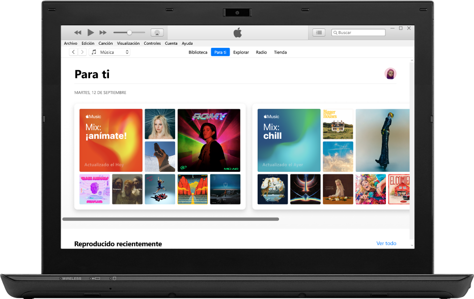 Un PC con música de Apple Music para ti.