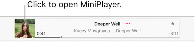 Select the album art on the left of the playback window to open Mini Player.