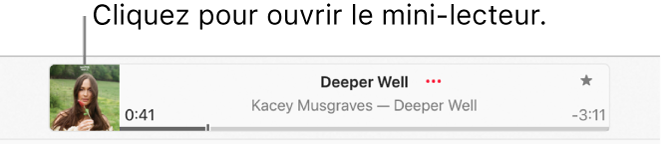 Sélectionnez lʼillustration de lʼalbum à gauche de la fenêtre de lecture pour ouvrir le mini-lecteur.
