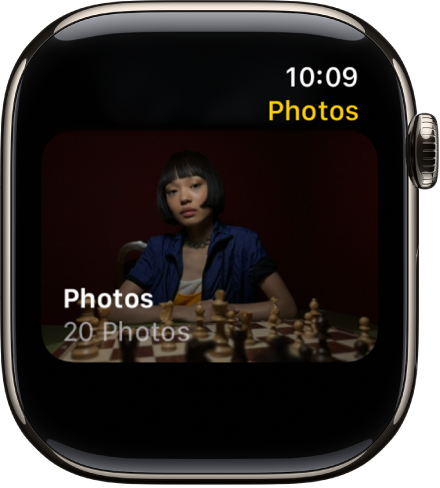 App Foto di Apple Watch menampilkan album bernama Teman.