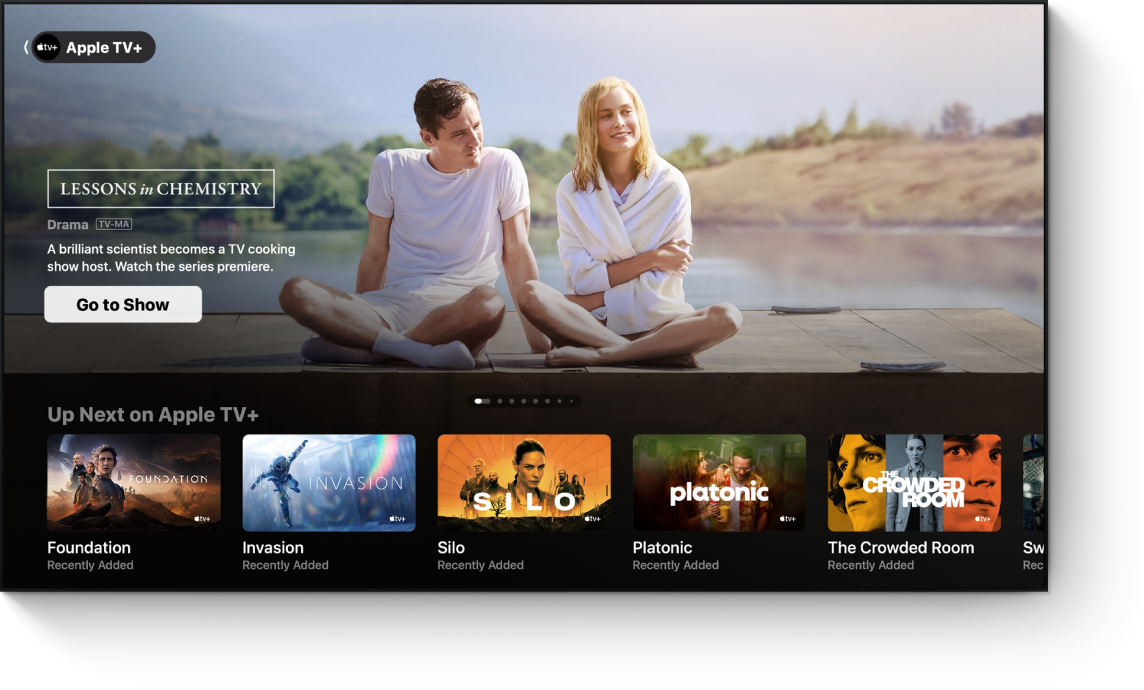 Apple TV+ app shown