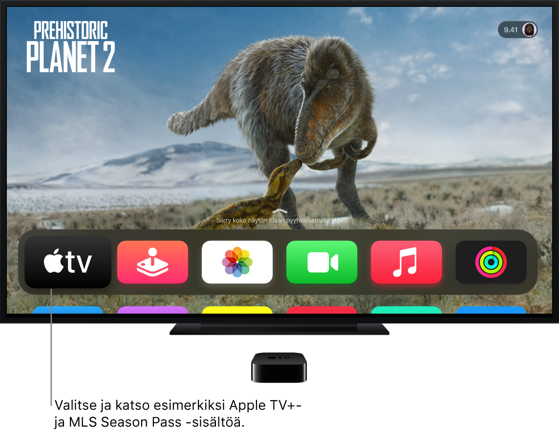 Apple TV -appi Koti-valikossa