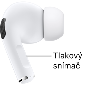 Umístění tlakového snímače u AirPodů Pro 1 na stopce obou AirPodů.