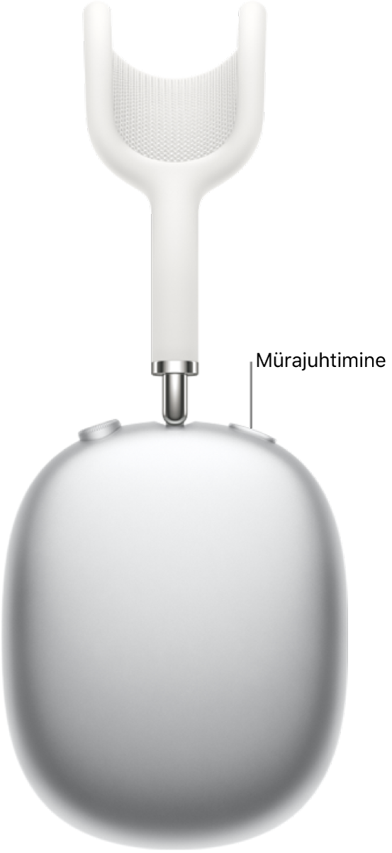 Parema AirPods Maxi kõrvaklapi mürajuhtimise nupu asukoht.