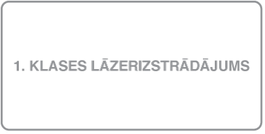 Etiķete, kas apzīmē 1. klases lāzerizstrādājumu.