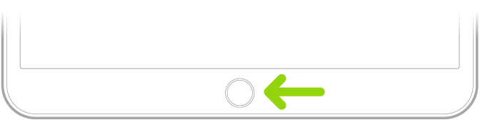 Tlačidlo Domov (Touch ID) v spodnej časti iPadu.