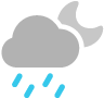  An icon symbolizing nighttime drizzle.