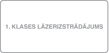 Etiķete, kas apzīmē 1. klases lāzerizstrādājumu.