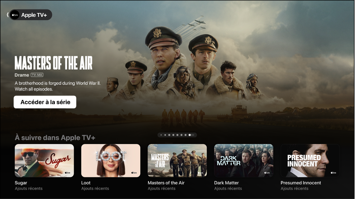 Écran montrant l’app Apple TV+