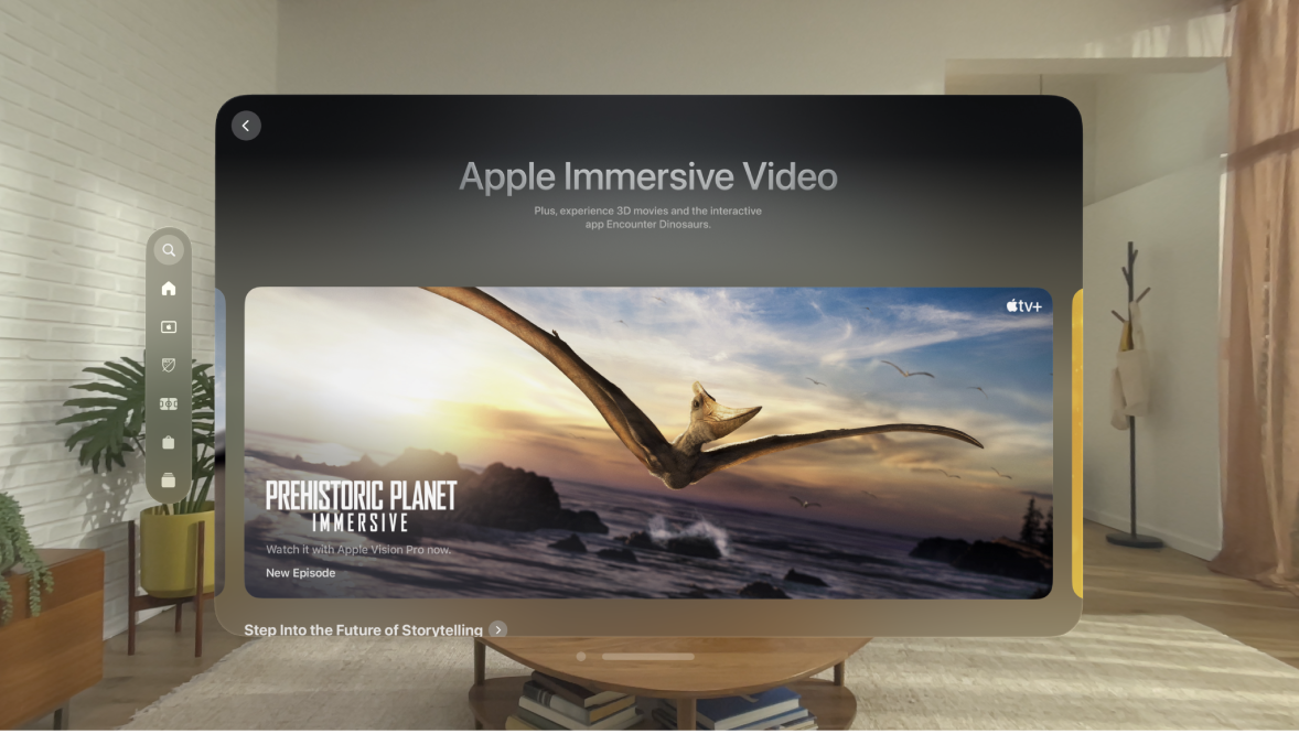 The Apple TV app on Apple Vision Pro, showing a page for 3D movies.