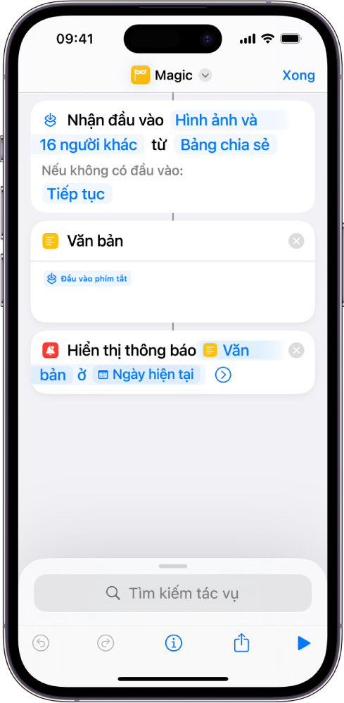 Các ví dụ về biến trong trình sửa phím tắt.