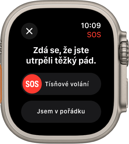 Obrazovka Detekce pádu