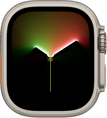 Das Zifferblatt „Unity Lights“ zeigt die aktuelle Zeit in der Mitte des Displays an.