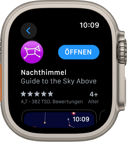 Eine App in der App „App Store“ auf der Apple Watch.