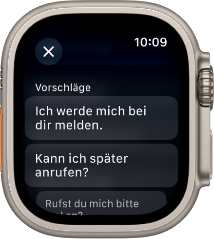 Die App „Mail“ mit drei intelligenten Antworten.