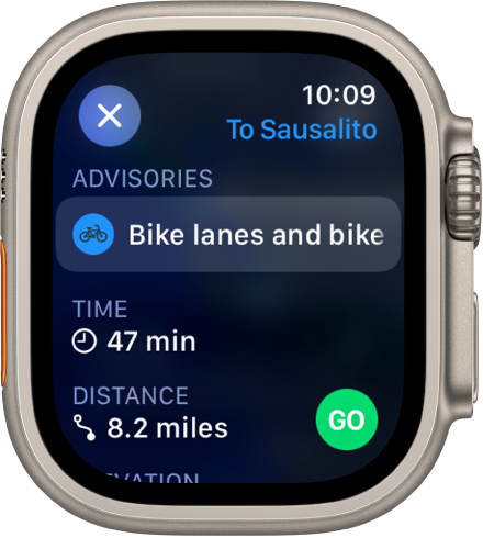 Cycling directions apple watch sale