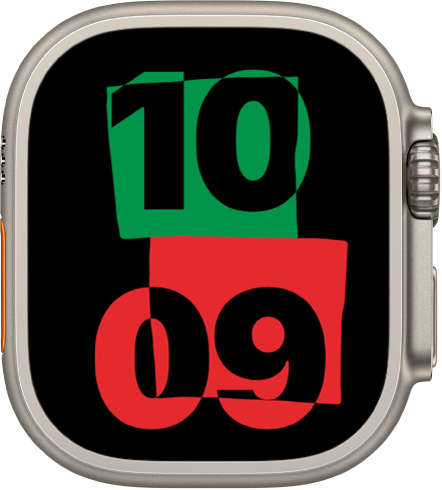 The Unity watch face showing the current time in the center of the screen.