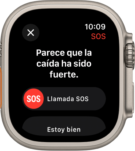 La pantalla de detección de caídas.