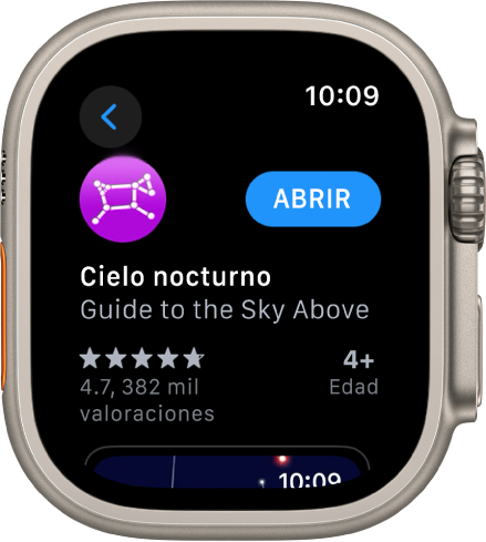 Una app en App Store en el Apple Watch.