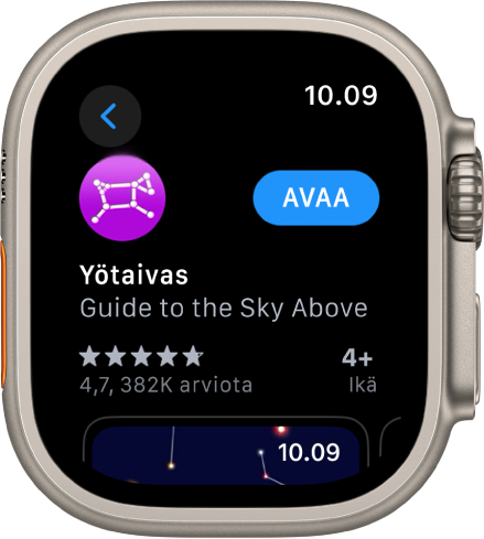 Appi näkyy Apple Watchin App Store -apissa.