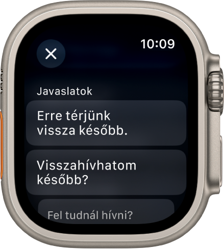 A Mail app három intelligens válasszal.